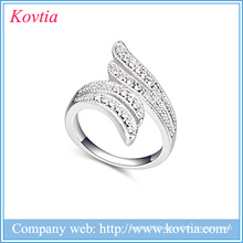 Angle wings shape ring white gold plated austria crystal finger rings jewelry girls party dresses